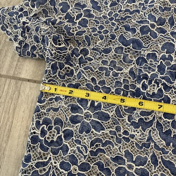 Generation Love Maude Mina Lace Short Sleeve Open Floral Sz XXL Blue White NWT - Picture 7 of 11